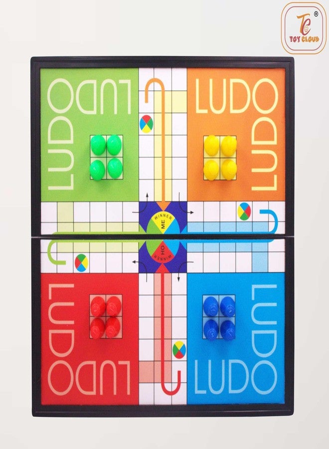 Toy Cloud Magnetic Ludo Foldable and Portable Board Game with Elegant Design, Smooth Polished Pieces, and Safe Storage - Classic Strategy Game for Kids and Adults - Image 2